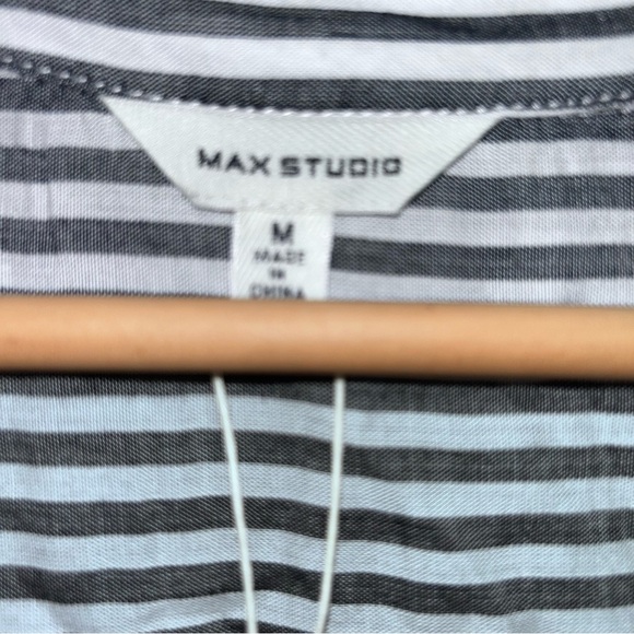 Max Studio NWT Monochrome Striped Rayon Fabric Lightweight - Picture 5 of 6